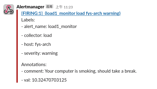 Trigger slack alert